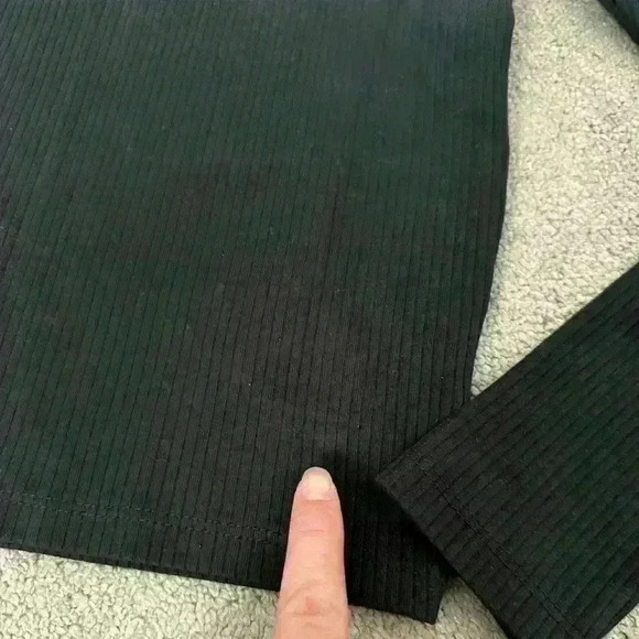 Madewell *Black* Square-Neck Long-Sleeve Crop Tee in Sleekhold Size XS - Picture 7 of 7